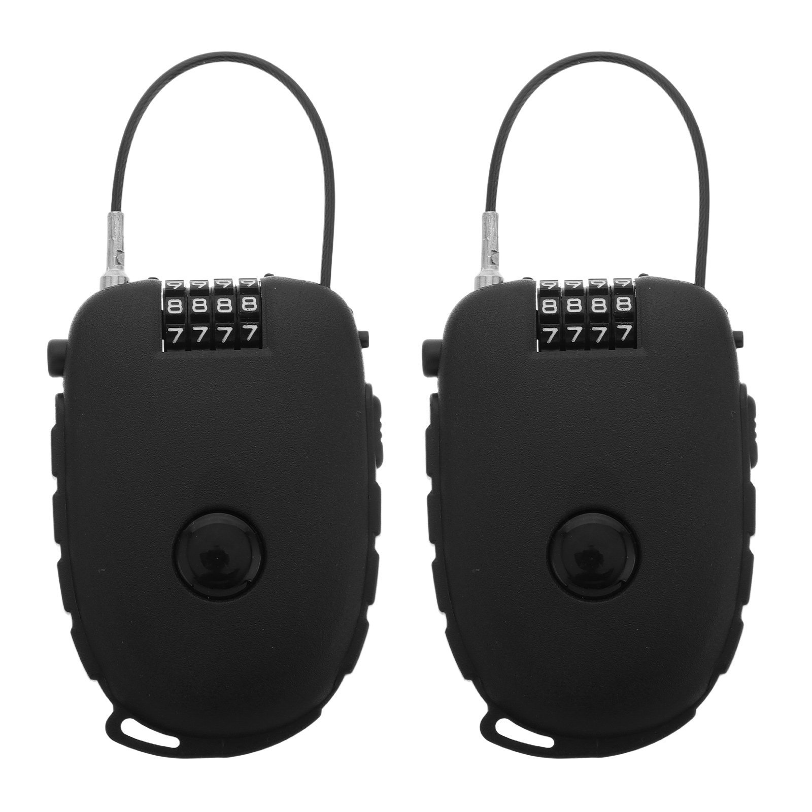 Cable Lock Flexible - 2Pcs Portable Retractable Stretchable Steel Cable