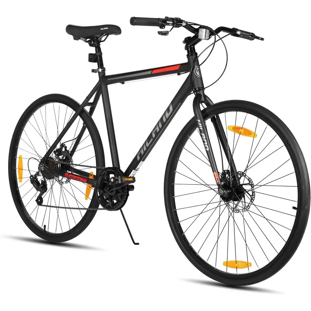 Cycling Commute Speed - 7-Speed Urban Commuter Hybrid Bike with