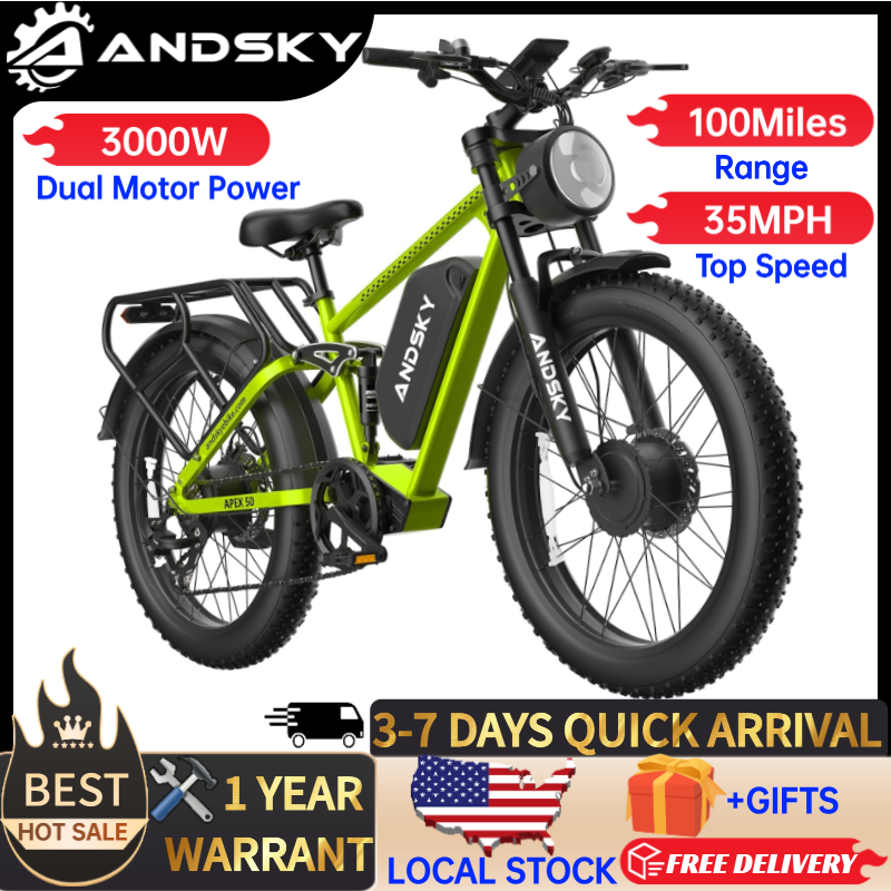 Commuting On Road Bike - ANDSKY Apex50 AWD Electric Bike 3000W