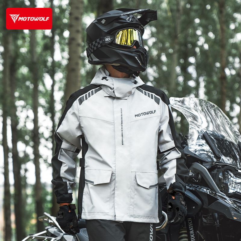 Motowolf Reflective Motorcycle - đánh giá và giá Cycling Commuter Rain Jacket
